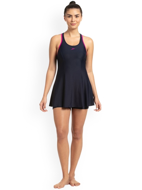 

Speedo Women Navy Blue Solid Swim Dress