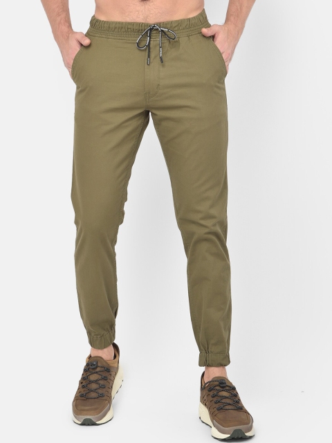 

COBB Men Olive Green Comfort Slim Fit Joggers Trousers