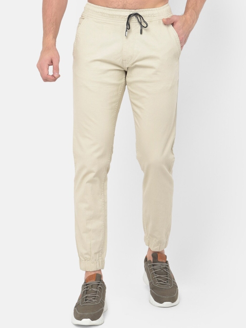 

COBB Men Beige Comfort Slim Fit Joggers Trousers