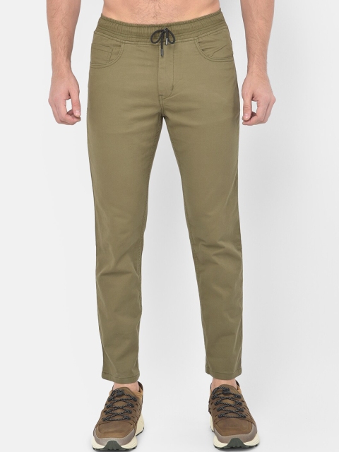 

COBB Men Olive Green Comfort Slim Fit Chinos Trousers