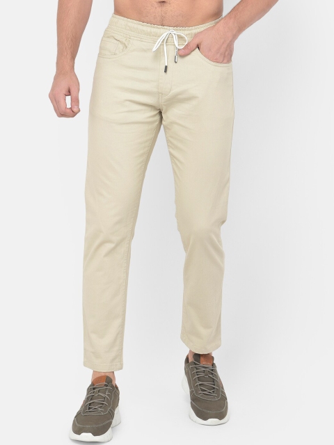 

COBB Men Beige Comfort Slim Fit Chinos Trousers