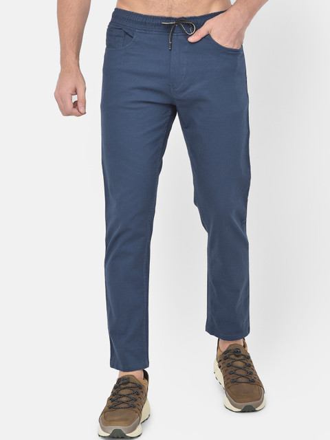 

COBB Men Navy Blue Comfort Slim Fit Trousers