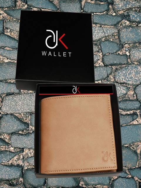

ADK Men Nude-Coloured PU Two Fold Wallet with SIM Card Holder