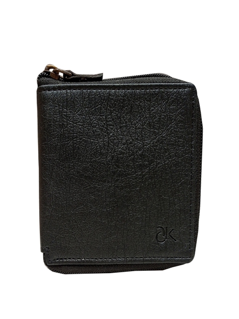 

ADK Men Black PU Zip Around Wallet