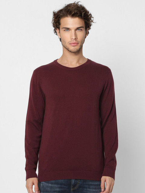 

Jack & Jones Men Maroon Solid Pullover Sweaters
