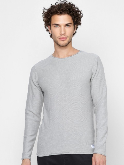 

Jack & Jones Men Grey Round Neck Pullover