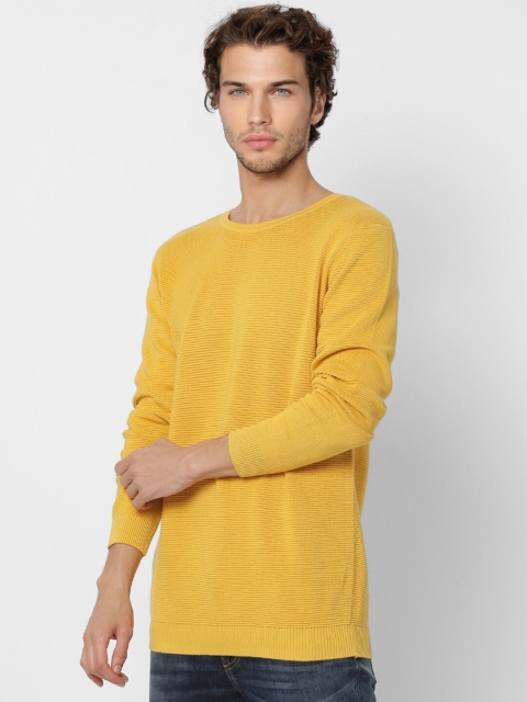 

Jack & Jones Men Yellow Round Neck Pullover