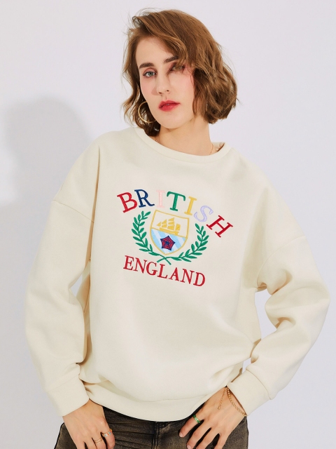 

URBANIC Women Peach-Coloured Printed Sweatshirt