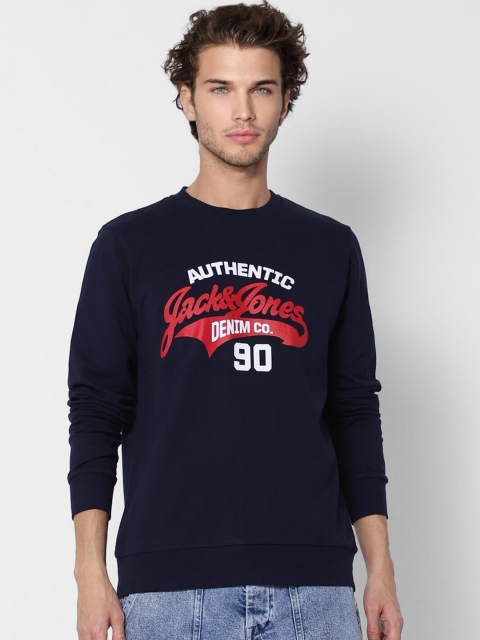 

Jack & Jones Men Blue Printed Sweatshirt