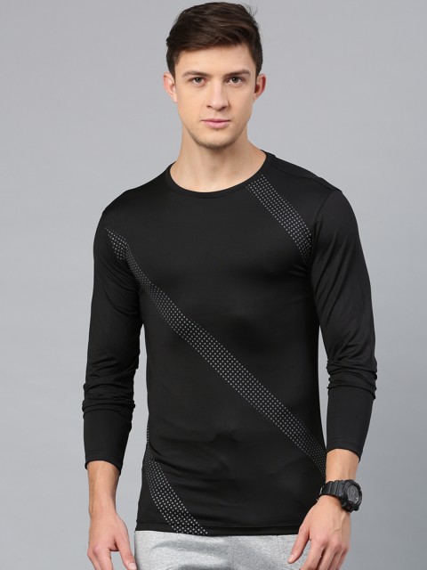 

HRX by Hrithik Roshan Men Black Printed Round Neck T-shirt