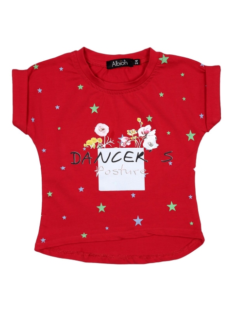 Albion Girls Red Print Top