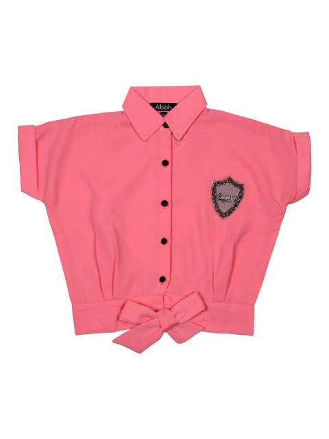 

Albion Pink Extended Sleeves Shirt Style Top