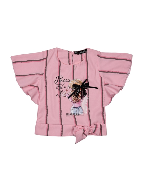 

Albion Girls Blue Printed Bell Sleeves Top