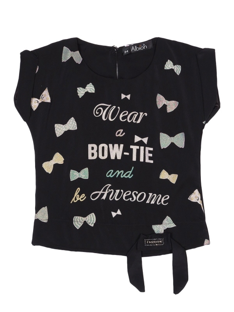 

Albion Girls Black Print Top