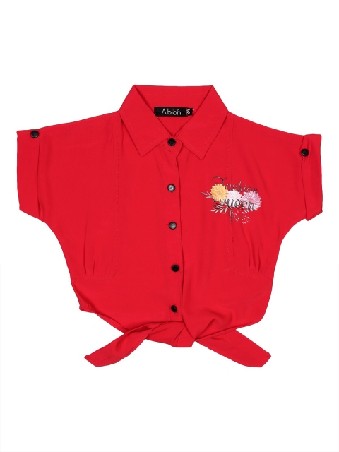

Albion Red & permanent geranium lake Extended Sleeves Shirt Style Top