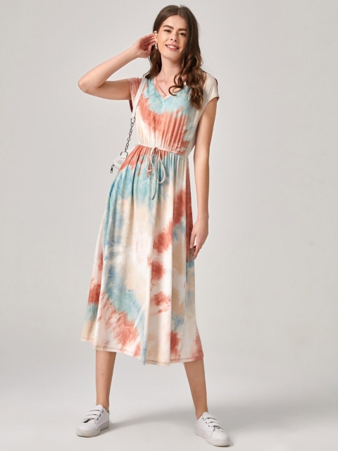 GRECIILOOKS Multicoloured Floral Midi Dress, Multi