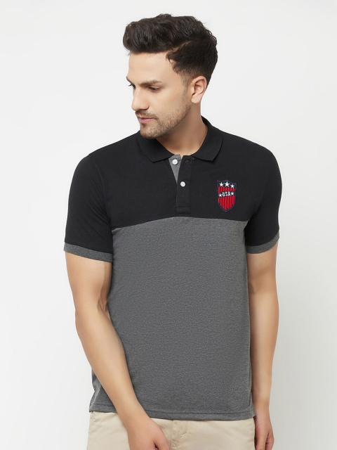 

ELEGANCE Men Multicoloured Polo Collar Applique T-shirt, Multi