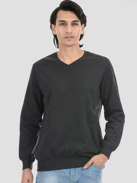 

Cloak & Decker by Monte Carlo Men Olive Green V-Neck Pullover Sweatshirt