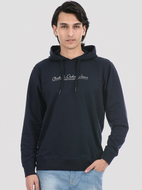 

Cloak & Decker by Monte Carlo Men Navy Blue Printed Hooded Sweatshirt