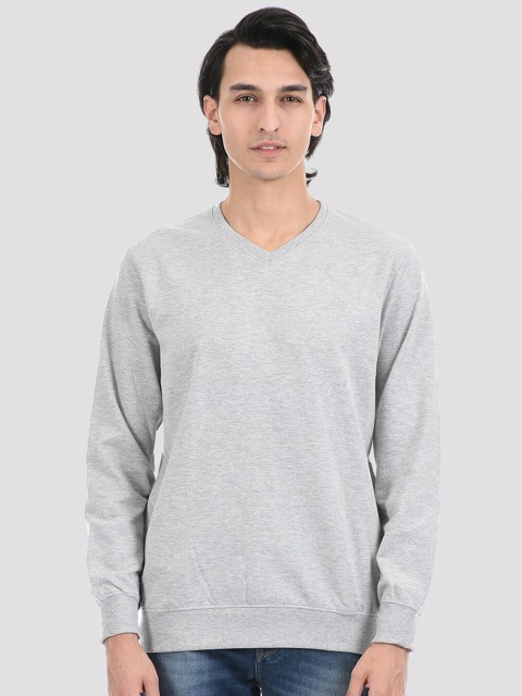 

Cloak & Decker by Monte Carlo Men Grey Melange Pullover Sweatshirt