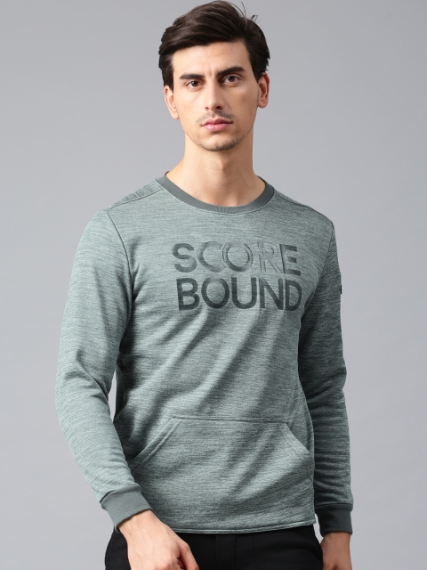 

HRX by Hrithik Roshan Men Grey Melange Printed Round Neck Sweatshirt