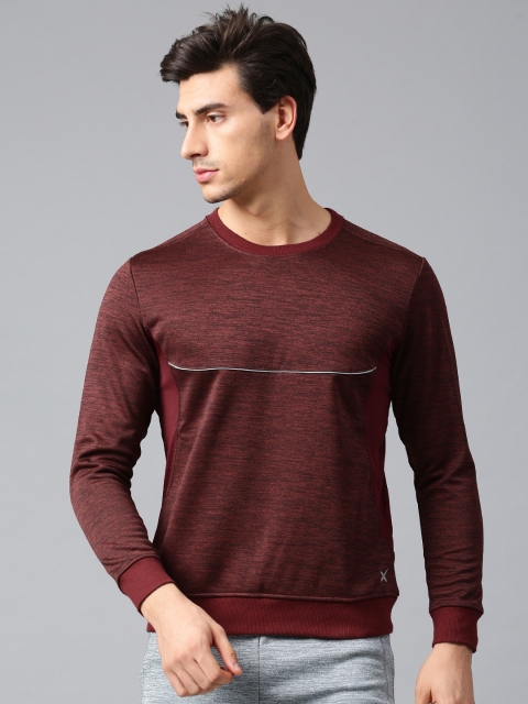 

HRX by Hrithik Roshan Men Maroon Solid Round Neck Sweatshirt