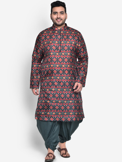 

KISAH PLUS Men Multicoloured Ethnic Motifs Printed Kurta with Dhoti Pants, Multi