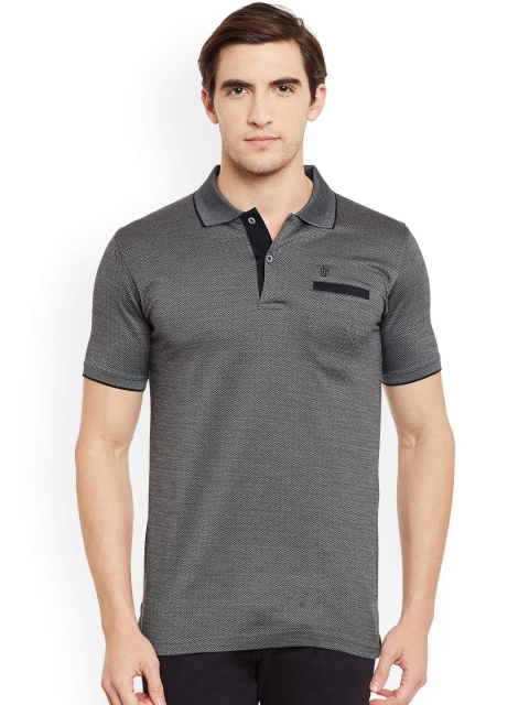 

Duke Black & Grey Self Design Polo T-shirt