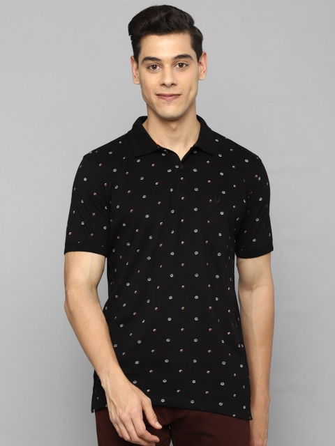 

Allen Solly Men Black & rich black Printed Polo Collar T-shirt