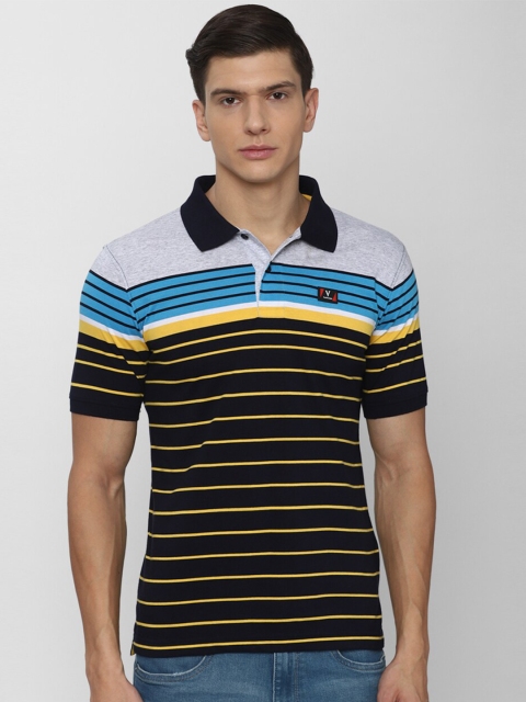 

Van Heusen Sport Men Black Striped Polo Collar T-shirt