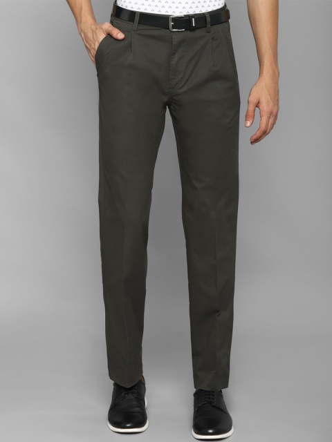 

Allen Solly Men Olive Green Textured Trousers