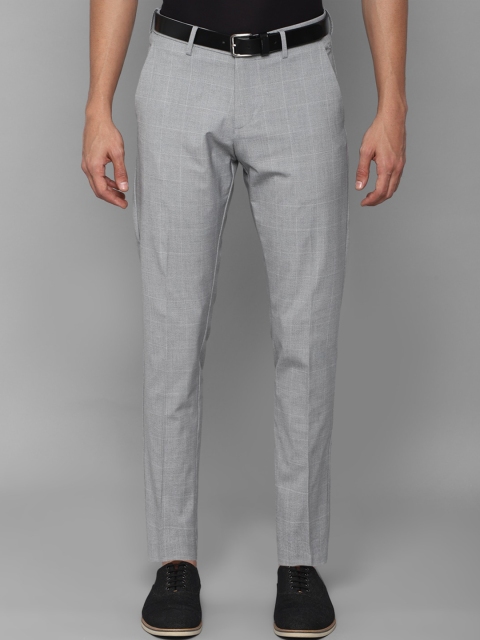 

Allen Solly Men Grey Checked Slim Fit Trousers