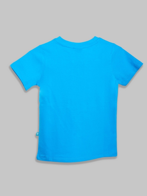 

JusCubs Boys Blue & vivid sky blue High Neck T-shirt