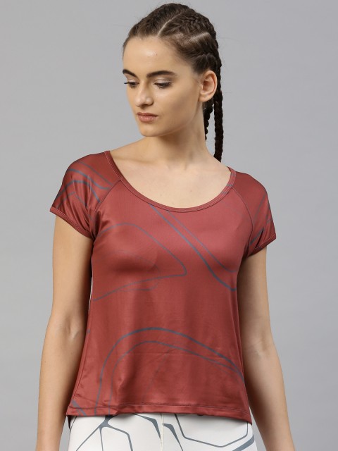 

HRX by Hrithik Roshan Women Maroon Printed Top