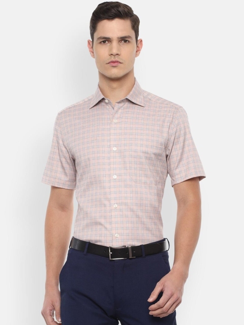 

Louis Philippe Men Beige Checked Casual Shirt