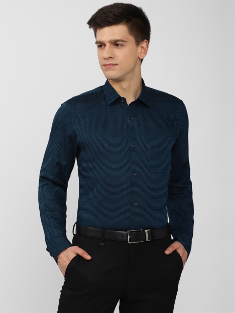 

Peter England Men Navy Blue Slim Fit Casual Shirt