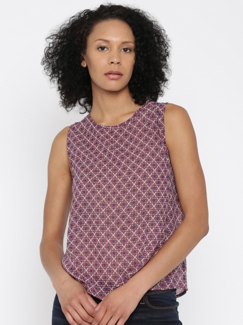 

SCULLERS Women Magenta Printed Top