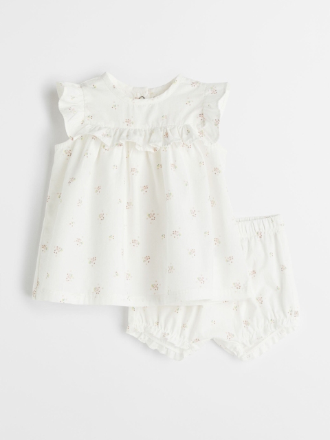 

H&M Infant Girls White 2-Piece Cotton Set