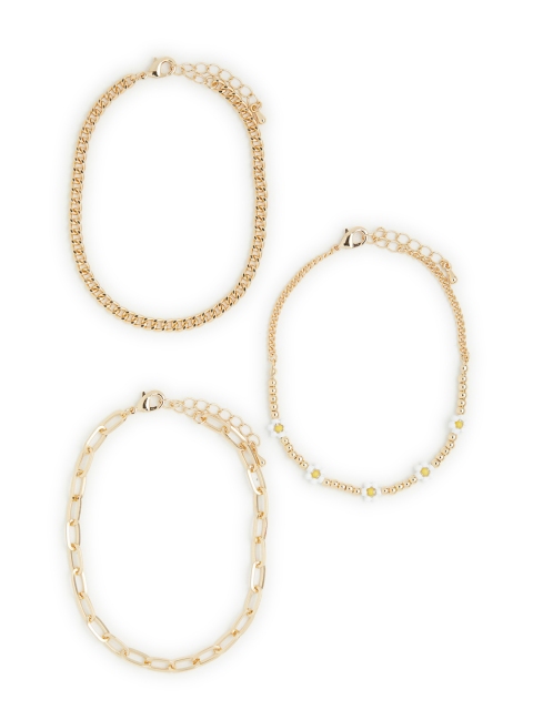 

H&M Women Gold-Toned 3-Pack Anklets