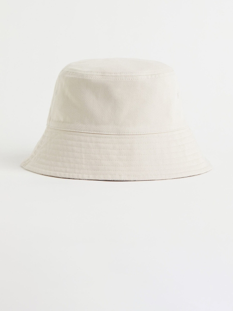 

H&M Men Beige Printed Reversible Cotton Bucket Hat
