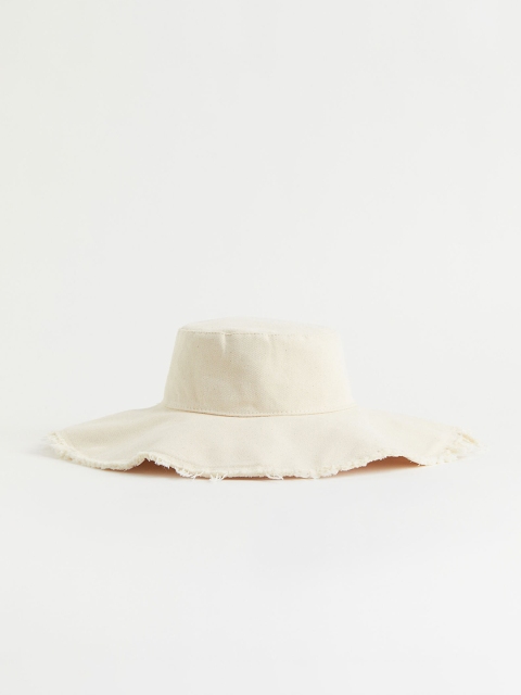 

H&M Women White Cotton Canvas Sun Hat