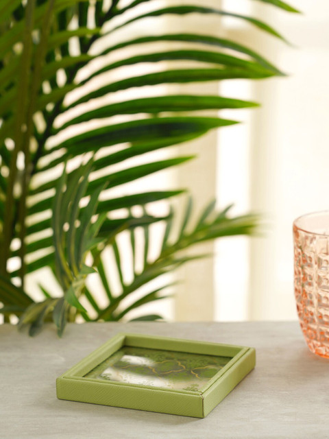 

Pure Home and Living Set of 2 Green Coasters