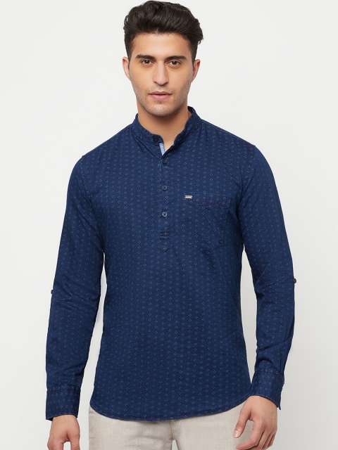 

Crimsoune Club Men Navy Blue Slim Fit Printed Casual Shirt