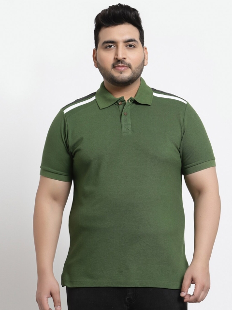 

Kalt Plus Men Green Polo Collar T-shirt