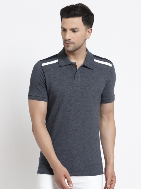 

Kalt Men Blue Polo Collar T-shirt