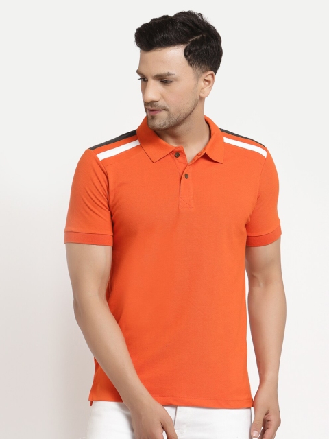 

Kalt Men Orange Polo Collar T-shirt