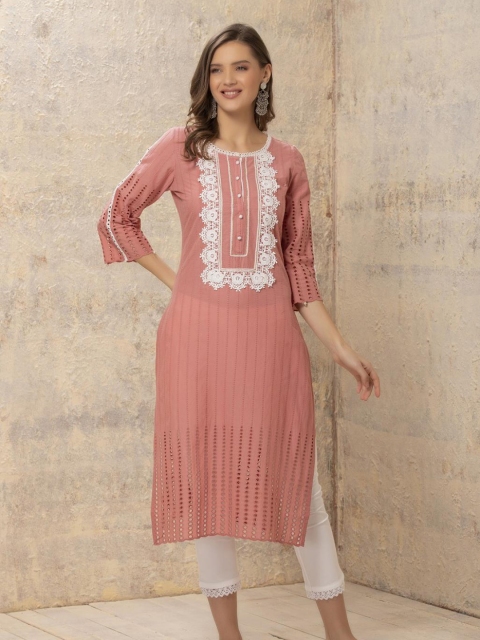 

Lakshita Women Red Thread Work Kurta