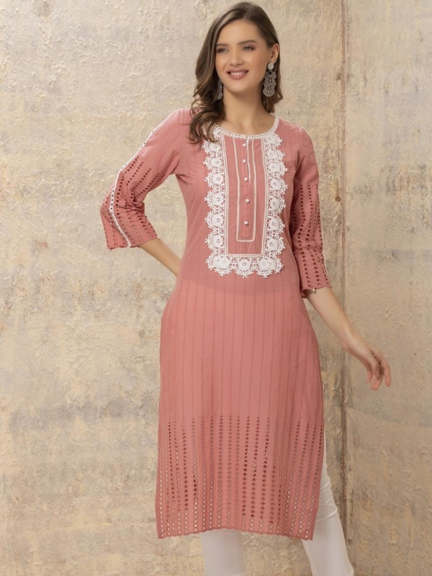 

Lakshita Women Red Thread Work Kurta