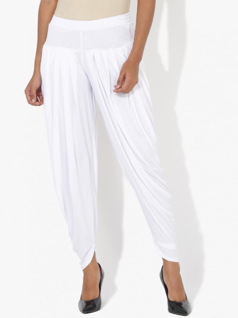 

Lakshita Women White Solid Loose-Fit Salwar
