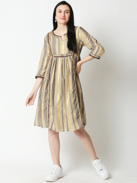 

Aanyor Beige Striped Dress